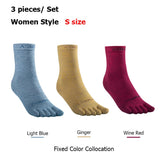 3Pairs/Set Medium Long Tube Sport Fivetoes Socks Toe Socks For Barefoot Running Shoes Marathon Mart Lion Women S size  
