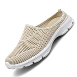 Men's Slippers Winter Summer Warm Plush Home Indoor Outdoor Couples Half Slippers Mesh Breathable MartLion 8851-beige 48 