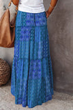 Ethnic Style Vintage Long Skirt Women Summer Loose Beach Ladies  Casual MartLion   