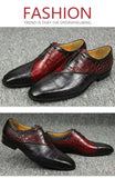 Luxury Cow Leather Shoes Men's Designer Party Dress Classic Formal Genuine Leather Oxford Casual Handmade MartLion   