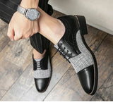 Black Men's Dress Shoes Comfy Brogue Lightweight Leather Office Zapatos De Vestir MartLion   