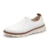 Men's Slip On Mesh Shoes Casual Summer Breathable Slip-ons Loafers Sneakers MartLion White 53 