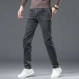 Men's Black Gray Jeans Stretch Classic Slim  Black Denim Pants Elasticity Male  Casual Trousers MartLion   