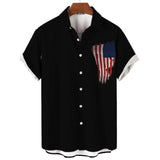 American Shirt Independence Day Printed Short Sleeved T-Shirt Summer Casual Shirts MartLion E01-HY31401 3XL 