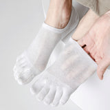  3 Pairs Men's Open Toe Sweat-absorbing Boat Socks Cotton Breathable Invisible Ankle Short Socks Elastic Finger Mart Lion - Mart Lion