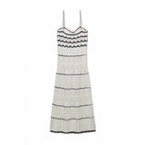 Women's Beach Style Crochet Hollow Slim Sling Sweater Long Dress MartLion   