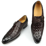 Luxury Crocodile Pattern Formal Leather Shoes Men's Monk Strap Oxford Style Loafers Sapato Social Masculino Zapatilla MartLion coffee 39 