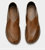 Breathable Comfy Antiskid Summer Walking Shoes Men's Outdoor Beach Sandals Casual Leather Flat Designer MartLion   