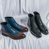 Men's Chelsea Boots Handmade Leather Patchwork Dress Ankle Footwear Mart Lion   