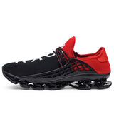 Breathable Running Shoes Men's Sneakers Bounce Summer Outdoor Athletic Training Zapatills Mart Lion TK02Black Red 6.5 