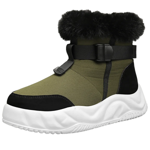 Furry Warm Snow Boots Padded Thickened Cotton Shoes Men's Boots Lightweight Walking MartLion green 39 
