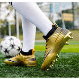 Men's Soccer Shoes Unisex Ankle Football Boots Cleats Grass Training Match Sneakers Futsal Non Slip Soft MartLion   