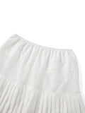 Summer Mid-Rise Lace Patchwork Mini Skirts Women's Pleated A-Line Casual Short Skirts MartLion   
