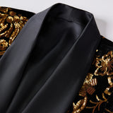 Black Shiny Gold Sequin Glitter Embellished Blazer Jacket Nightclub Prom Suit Red Men's Homme Stage Clothes For Singers MartLion   