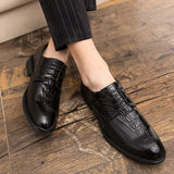 Men's Shoes Split Leather Dress Oxfords British Lace Up Formal Footwear Mart Lion   