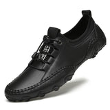 Designer Men's Loafers Soft Moccasins Spring Autumn Genuine Leather Shoes Warm Flats Driving MartLion 8858 Black 38 