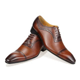 Luxury Handmade Brogue Groom Dress Wedding Shoes Men's Leather and Durable Formal Oxford Lace-up MartLion   