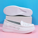 Women Flat Shoes Summer Tendon Bottom Women Loafers Lightweight Slip on White Casual Sports Shoes Hollow MartLion 41 white1