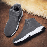 Fujeak Winter High-top Causal Snow Boots Men's Zipper Padded Thickening Warm Shoes Non-slip Mart Lion   