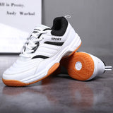 Men's Tennis Shoes Non-Slip Breathable Volleyball Outdoor Men's Sneakers Training Lightweight Hombre MartLion WhiteBlack 46 