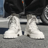 Men's English Style Thick Sole Design Men Boots  Layer Leather Casual Boots