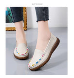 Genuine Leather Moccasin Cowhide Flat Shoes Women Casual Loafers Slip On Sneakers Soft Sole Vulcanized Spring MartLion   