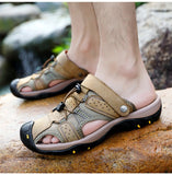 Summer Genuine Leather Men's Sandals Mesh Beach Sandal Handmade Casual Shoes Platform Outdoor Water Sports Sneakers Mart Lion   