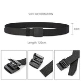 Military Men's Belt Army Belts Adjustable Belt Outdoor Travel Tactical Waist Belt with Plastic Buckle for Pants 120cm MartLion   