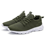 Woman Shoes Lac-up Men's Casual Lightweight Tenis Walking Solid Sneakers Breathable masculino Zapatillas Hombre Mart Lion Green 37 