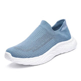 Soft-sole Walking Men's Shoes Lightweight Casual Sneakers Breathable Slip on Loafers Unisex Women MartLion Blue 45(27.5CM) 