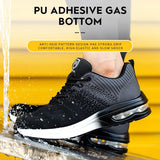 Grey Air Cushion Safety Shoes Men's Steel Toe Work Sneakers Protective Boots Breathable Lightweight MartLion   