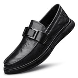 Man Shoes Genuine Leather  Moccasin Shoes  Loafer Shoes Men Male Casual Footwear MartLion black 44 