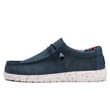 Men's Casual Shoes Denim Canvas Breathable Walking Flat Outdoor Light Loafers MartLion d9998-blue 47 