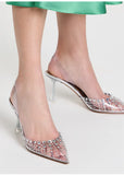 Bling Bling Rhinestones Transparent PVC Women Pumps Summer Clear Crystal High heels Wedding Prom Shoes MartLion   