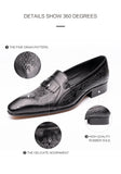 Men's Leather Shoes First Layer Cowhide Leather Pointed Toe Platform Work Loafers Wedding Brogue MartLion   