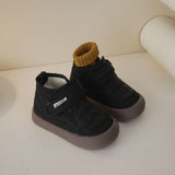 Spring Winter Baby Diamond Checkered Bread Shoes Boys Warm Velvets Inside Cotton Boots Girls Retro Princess Short MartLion   