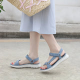 Summer Shoes Women Flat Sandals Holiday Soft Casual Black Blue MartLion   