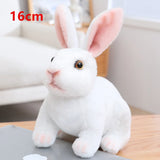 Lovely Fluffy Lop-eared Rabbits Plush Toy Baby Kids Appease Dolls Simulation Long Ear Rabbit Pillow Kawaii Christmas Gift MartLion squat white6  