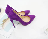 Pointed Shallow Mouth Suede Ultra-Thin High Heels 12cm Pumps Banquet Ladies Shoes MartLion   