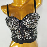 Women Bra Rhinestone Corset Party Clothes Lady Push Up Bra Woman Tops Clothing Gothic Shaper Vintage Bra Underwear MartLion 10-black XL 