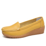 Summer Soft Single Lazy Shoes Women's Round Toe Flats Ladies Casual Loafers Mart Lion yellow 35 