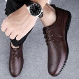 Men's Shoes Genuine Leather Formal Shoes for Men Oxfords Male Wedding Party Office Business Shoes MartLion   