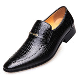 Men's Casual Shoes Classic Low-Cut Embossed Leather Dress Loafers Mart Lion   