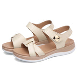 Summer Leather Open Toe Women Sandals Trendy Buckle Flat Sole Woman Shoes Outdoor Casual Ladies Beach MartLion   