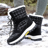 Winter Womens Thermal Waterproof Snow Boots Outdoor Climbing Skiing Riding Thicken Fleece Warm Antiskid Lightweight Cotton Shoes MartLion   