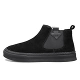 Winter Classic Men's Chelsea Boots Suede Leather Ankle Slip-on High top Shoes Men Para Hombre MartLion moshahei A1570 39 CHINA