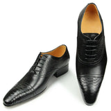 High-end Handmade Leather Shoes Men's Carved Brogue British Breathable Formal Pointed Oxford MartLion   