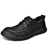 Golden Sapling Loafers Men's Casual Shoes Retro Genuine Flats Slip on Leisure Loafer Footwear MartLion Black 8 39 
