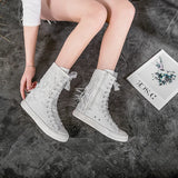 Medium Canvas Shoes Popular Tassel Decoration Dance Canvas Boots Female Designer Sneakers for Women MartLion   