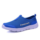 Casual Men's Shoes Summer Sneakers Breathable Mesh Footwear Running Lightweight Slip-on Sandals Zapatos De Hombre MartLion Blue 36 